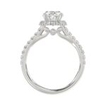 LADIES RING 2 1/2CT ROUND/OVAL DIAMOND 14K WHITE GOLD (CENTER STONE OVAL DIAMOND 2CT ) - Image 2