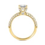 LADIES RING 2 3/4CT ROUND/EMERALD DIAMOND 14K YELLOW GOLD (CENTER STONE EMERALD DIAMOND 2CT ) - Image 2