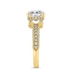 LADIES RING 3 3/4CT ROUND DIAMOND 14K YELLOW GOLD (CENTER STONE ROUND DIAMOND 3CT ) - Image 3