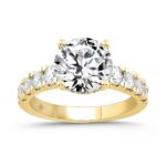 LADIES RING 4CT ROUND DIAMOND 14K YELLOW GOLD (CENTER STONE ROUND DIAMOND 3CT )