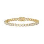 14K YELLOW GOLD 7.00CT ROUND DIAMOND LADIES BRACELET