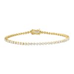 LADIES BRACELET 3CT ROUND DIAMOND 14K YELLOW GOLD