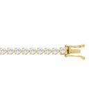 LADIES BRACELET 5CT ROUND DIAMOND 14K YELLOW GOLD - Image 2