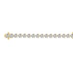 LADIES BRACELET 7CT ROUND DIAMOND 14K YELLOW GOLD - Image 3