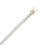 LADIES BRACELET 9CT ROUND DIAMOND 14K YELLOW GOLD - Image 2