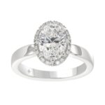 14K WHITE GOLD 2 1/4CT ROUND/OVAL DIAMOND LADIES RING