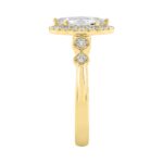 14K YELLOW GOLD 1 1/4CT ROUND/MARQUISE DIAMOND LADIES BRIDAL RING (CENTER STONE MARQUISE DIAMOND 1CT) - Image 2