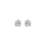 14K WHITE GOLD 1CT ROUND DIAMOND LADIES SOLITAIRE EARRINGS