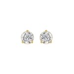 14K YELLOW GOLD 2CT ROUND DIAMOND LADIES SOLITAIRE EARRINGS