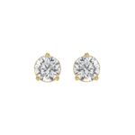 14K YELLOW GOLD 3CT ROUND DIAMOND LADIES SOLITAIRE EARRINGS (CENTER STONE ROUND DIAMOND 1 1/2CT)