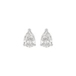 LADIES SOLITAIRE EARRINGS 1 1/2CT PEAR DIAMOND 14K WHITE GOLD