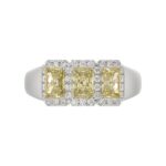 14K WHITE GOLD 1 1/2CT ROUND/YELLOW RADIANT DIAMOND LADIES RING - Image 5
