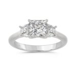 14K WHITE GOLD 1 3/4CT PRINCESS/TRAPEZOID DIAMOND LADIES RING (CENTER STONE PRINCESS DIAMOND 1 1/4CT)