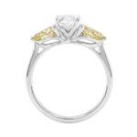 14K WHITE GOLD 2 1/2CT EMERALD/YELLOW PEAR DIAMOND LADIES RING (CENTER STONE EMERALD DIAMOND 1 1/2CT) - Image 2
