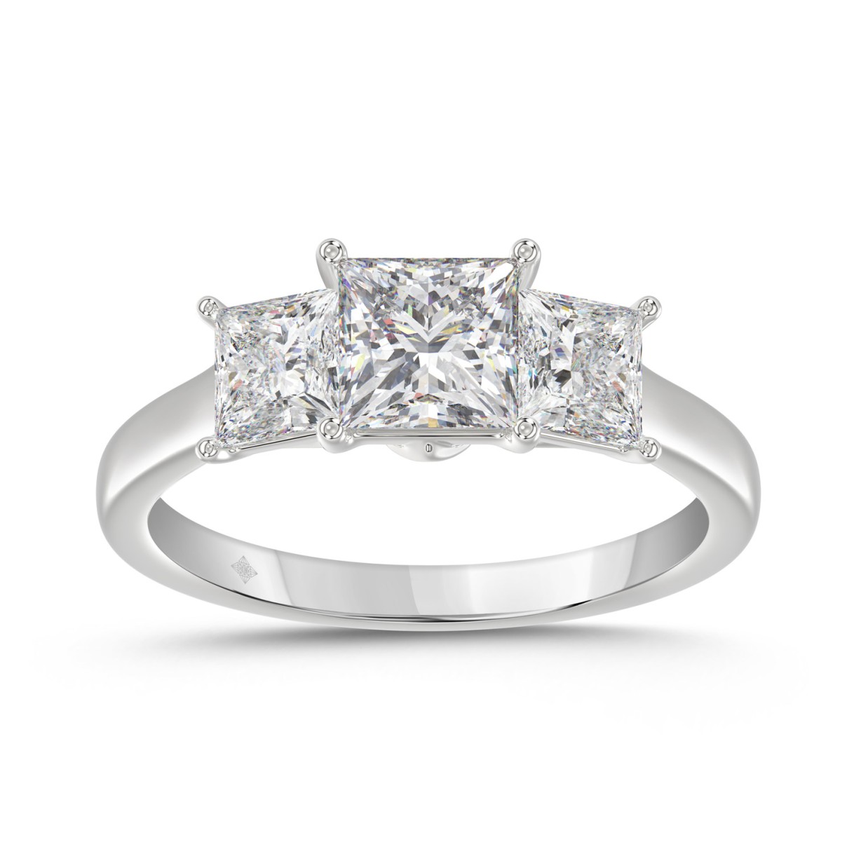 14K WHITE GOLD 2 1/6CT PRINCESS DIAMOND LADIES RING (CENTER STONE PRINCESS DIAMOND 1CT) 1 14K WHITE GOLD 2 1/6CT PRINCESS DIAMOND LADIES RING (CENTER STONE PRINCESS DIAMOND 1CT) - Image 1