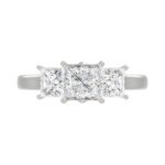 14K WHITE GOLD 2 1/6CT PRINCESS DIAMOND LADIES RING (CENTER STONE PRINCESS DIAMOND 1CT) - Image 5
