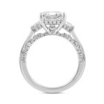 14K WHITE GOLD 4 1/4CT ROUND/RADIANT/BAGUETTE /TRAPEZOID DIAMOND LADIES RING - Image 3