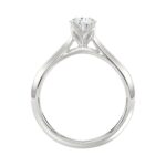 LADIES SOLITAIRE RING 1CT PEAR DIAMOND 14K WHITE GOLD - Image 2