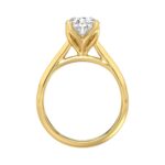 LADIES SOLITAIRE RING 3CT PEAR DIAMOND 14K YELLOW GOLD - Image 2