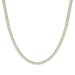 14K YELLOW GOLD 12.00CT ROUND DIAMOND MEN'S NECKLACE