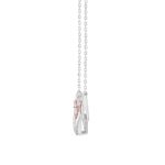 ETERNAL BLUSH COLLECTION LADIES NECKLACE 1/3CT ROUND DIAMOND 14K WHITE GOLD WITH CHAIN (CENTER STONE PINK ROUND DIAMOND 1/3CT) - Image 2