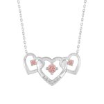 ETERNAL BLUSH COLLECTION LADIES NECKLACE 1/3CT ROUND DIAMOND 14K WHITE GOLD WITH CHAIN (CENTER STONE PINK ROUND DIAMOND 1/3CT) - Image 4
