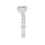 14K WHITE GOLD 3 1/3CT ROUND DIAMOND LADIES BRIDAL SET (CENTER STONE ROUND DIAMOND 3CT) - Image 3