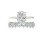 14K WHITE GOLD 4 1/2CT ROUND/OVAL DIAMOND LADIES BRIDAL SET (CENTER STONE OVAL DIAMOND 3.00CT) - Image 5