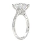 14K WHITE GOLD 4 1/2CT ROUND/OVAL DIAMOND LADIES BRIDAL SET (CENTER STONE OVAL DIAMOND 4.00CT) - Image 3