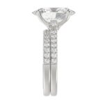 14K WHITE GOLD 4 1/2CT ROUND/OVAL DIAMOND LADIES BRIDAL SET (CENTER STONE OVAL DIAMOND 4.00CT) - Image 4