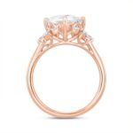 LADIES BRIDAL SET 2 1/2CT ROUND DIAMOND 14K ROSE GOLD (CENTER STONE PRINCESS DIAMOND 2CT) - Image 2