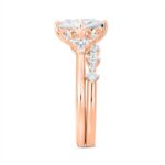 LADIES BRIDAL SET 2 1/2CT ROUND DIAMOND 14K ROSE GOLD (CENTER STONE PRINCESS DIAMOND 2CT) - Image 3