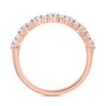 LADIES BRIDAL SET 2 1/2CT ROUND DIAMOND 14K ROSE GOLD (CENTER STONE PRINCESS DIAMOND 2CT) - Image 5