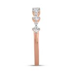 LADIES BRIDAL SET 2 1/2CT ROUND DIAMOND 14K ROSE GOLD (CENTER STONE PRINCESS DIAMOND 2CT) - Image 6