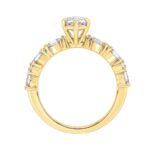 14K YELLOW GOLD 2 3/4CT ROUND/MARQUISE DIAMOND LADIES RING (CENTER STONE MARQUISE DIAMOND 2CT) - Image 2