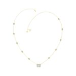 14K YELLOW GOLD 2 1/4CT ROUND/EMERALD DIAMOND LADIES NECKLACE