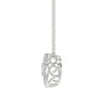 LADIES DANCING DIAMOND PENDANT WITH CHAIN 3/4CT ROUND DIAMOND 14K WHITE GOLD (CENTER STONE ROUND DIAMOND 1/2CT) - Image 2