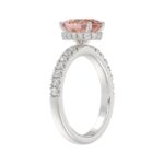ETERNAL BLUSH COLLECTION 14K WHITE GOLD 2 1/2CT ROUND/OVAL DIAMOND LADIES RING(CENTER STONE PINK OVAL DIAMOND 2CT) - Image 3