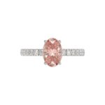 ETERNAL BLUSH COLLECTION 14K WHITE GOLD 2 1/2CT ROUND/OVAL DIAMOND LADIES RING(CENTER STONE PINK OVAL DIAMOND 2CT) - Image 5