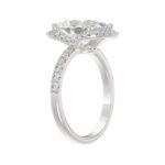 14K WHITE GOLD 4 1/2CT ROUND/OVAL DIAMOND LADIES RING (CENTER STONE OVAL DIAMOND 4.00CT & Color F-G Clarity VS1/VS2) - Image 3