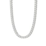 14K WHITE GOLD 9 1/2CT 16" ROUND DIAMOND LADIES TENNIS NECKLACE - Image 3