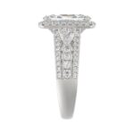 Ladies 14K White Gold 3 1/2CT Featuring Fashion Ring with Round, Pear & Cushion Diamond 2.00CT Cushion Center stone (Color F-G -Clarity VS1/VS2) - Image 3