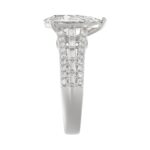 Luxury 14K White Gold Ladies Diamond Ring 2 3/4CT Round Pear & Baguette Diamonds with 2.00CT Pear Center stone (Color F-G -Clarity VS1/VS2) - Image 3