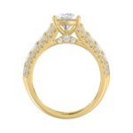 Luxury 14K Yellow Gold Ladies Diamond Ring 2 3/4CT Round Pear & Baguette Diamonds with 2.00CT Pear Center stone (Color F-G -Clarity VS1/VS2) - Image 2