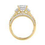 Luxury 14K Yellow Gold Ladies Diamond Ring 4.00CT Round, Emerald & Baguette Diamonds with 3.00CT Emerald Center stone (Color F-G -Clarity VS1/VS2) - Image 2