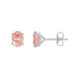 ETERNAL BLUSH COLLECTION 14K WHITE GOLD 2.00CT OVAL PINK DIAMOND LADIES EARRINGS - Image 2
