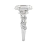 14K White Gold 3.00Ct Diamond Engagement Ring For Women 2.00Ct Elongated Oval Center Stone With Marquise & Round Side Stones, Luxury Bridal Ring (Colo - Image 3