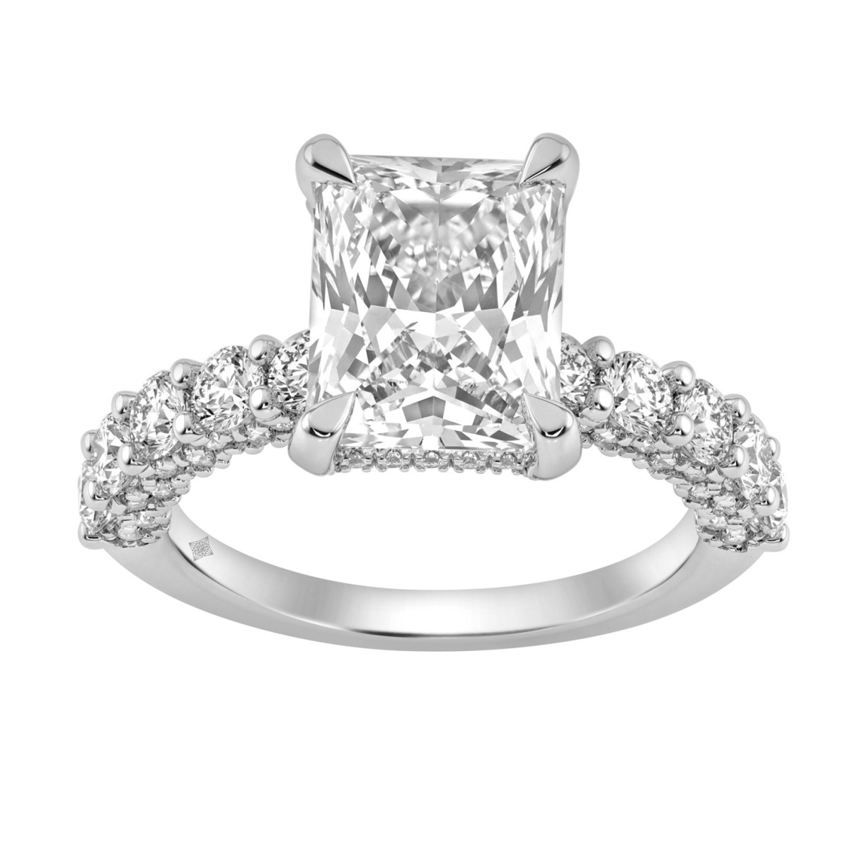 14K White Gold 5 1/2Ct Radiant Cut & Round Diamond Engagement Ring Women Bridal Wedding Ring 4Ct Radiant Center Stone (Color F-G -Clarity Vs1/Vs2) 1 14K White Gold 5 1/2Ct Radiant Cut & Round Diamond Engagement Ring Women Bridal Wedding Ring 4Ct Radiant Center Stone (Color F-G -Clarity Vs1/Vs2) - Image 1