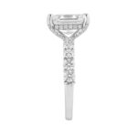 14K White Gold 5 1/2Ct Radiant Cut & Round Diamond Engagement Ring Women Bridal Wedding Ring 4Ct Radiant Center Stone (Color F-G -Clarity Vs1/Vs2) - Image 3
