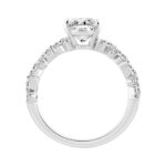 14K White Gold 3.00Ct Diamond Engagement Ring For Women 2.00Ct Elongated Oval Center Stone With Marquise & Round Side Stones, Luxury Bridal Ring (Colo - Image 2